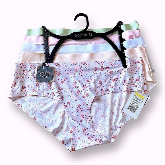 sophie b. Invisible Edge Hipster Panties Soft Pastel Colors 5 Pair Size … - Picture 6 of 7